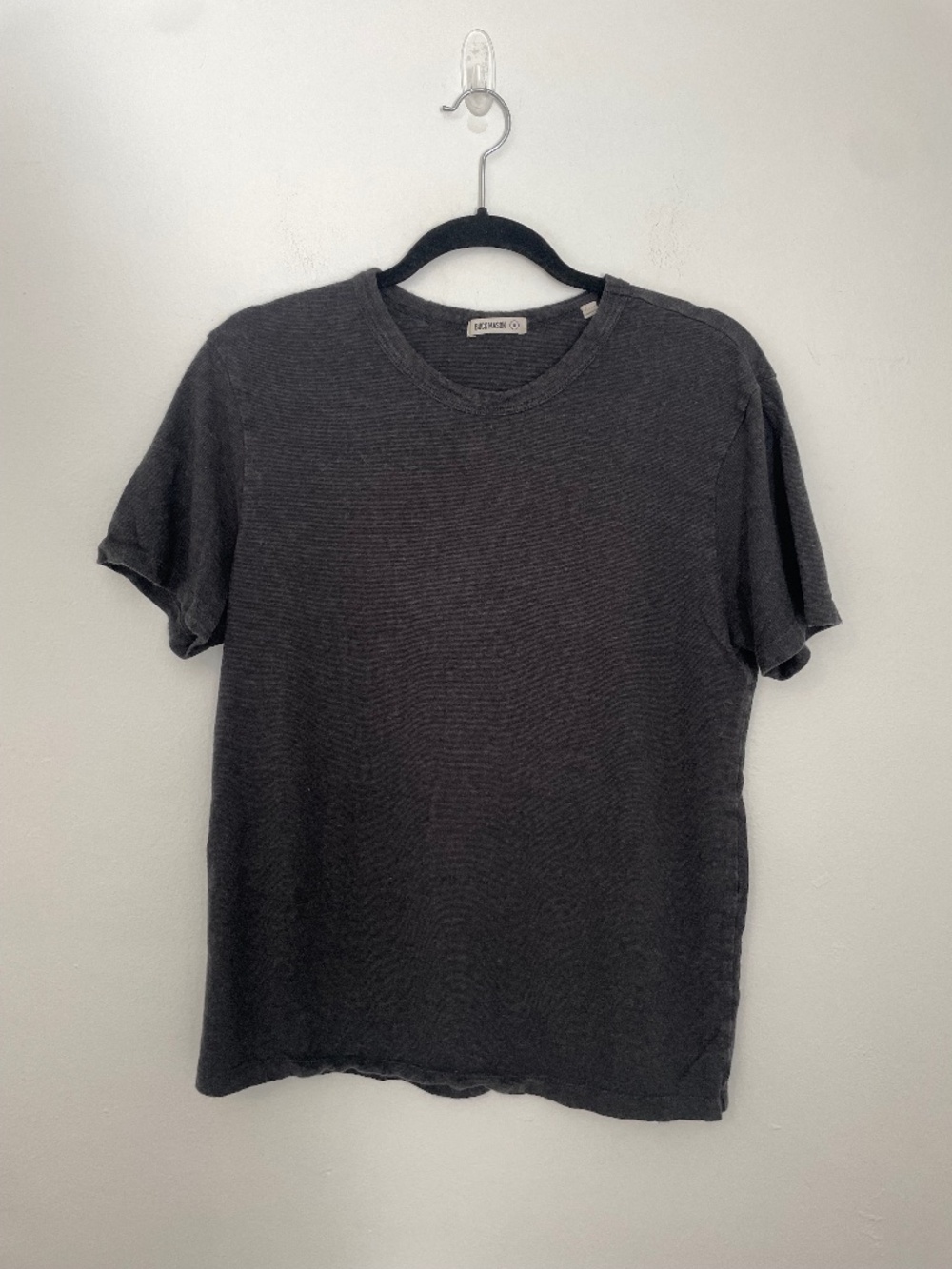 Buck Mason Yuma Hemp Cotton Short Sleeve Crew Neck T Shirt, Black, Men Medium
